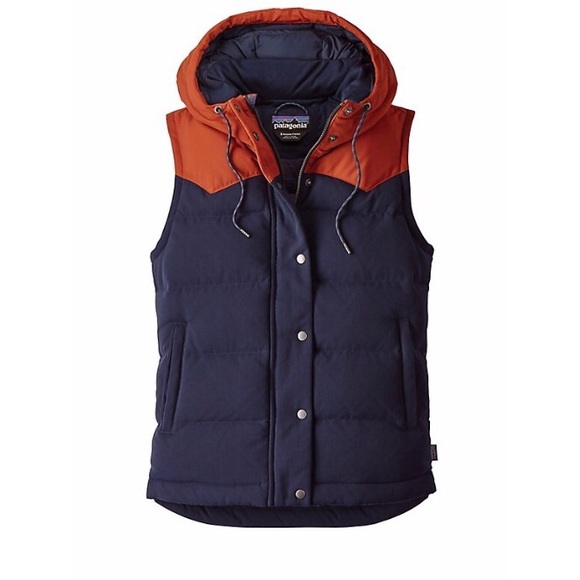 Patagonia Bivy Orange Navy Blue Hooded 